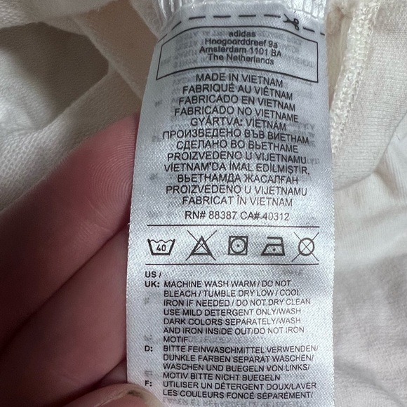 Adidas sz Small Cropped embellished Hoodie white EUC - Picture 6 of 6